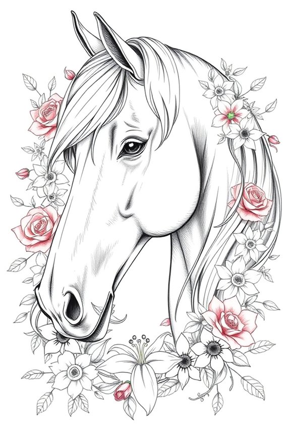 whimsical horse head flowers