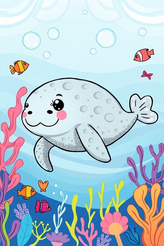 whimsical manatee doodle project