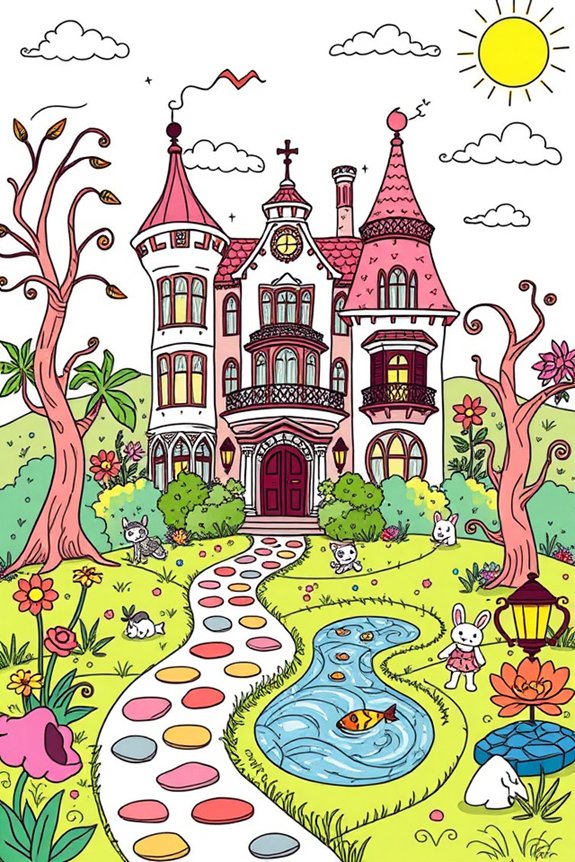 whimsical mansion doodling project