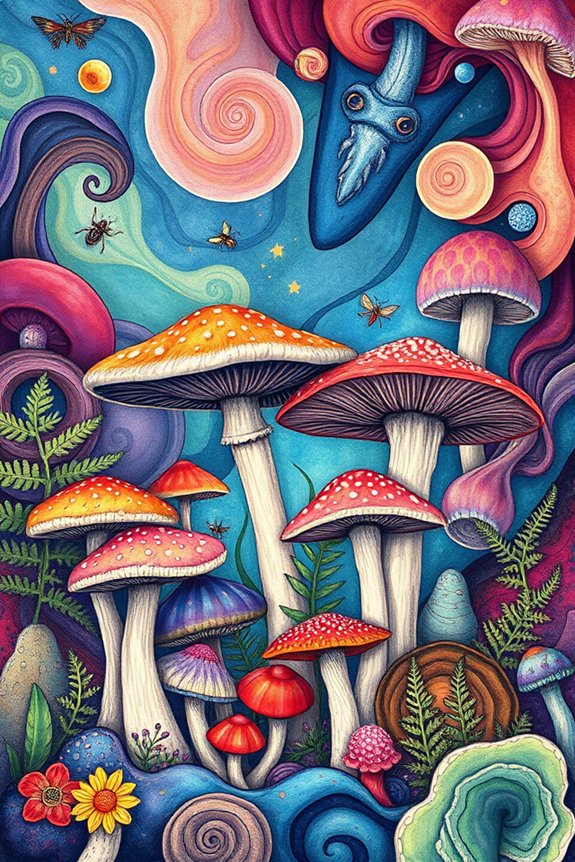 whimsical mushroom art project