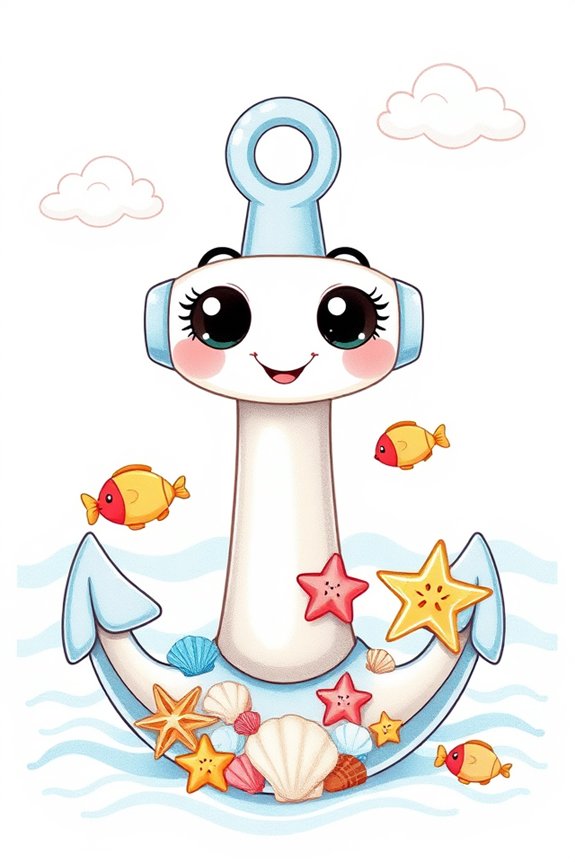 whimsical nautical anchor art