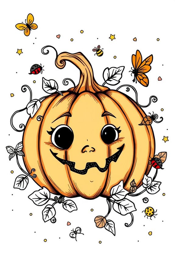 whimsical pumpkin doodle art