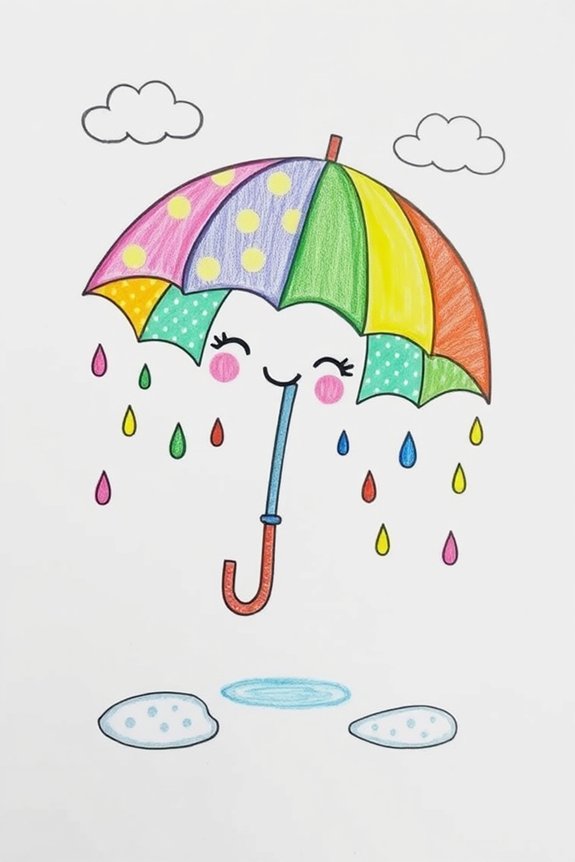 whimsical rainy day art