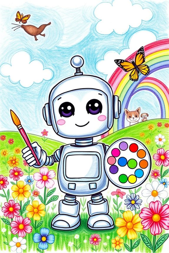 whimsical robot drawing project