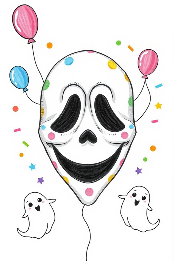 whimsical scream mask drawing