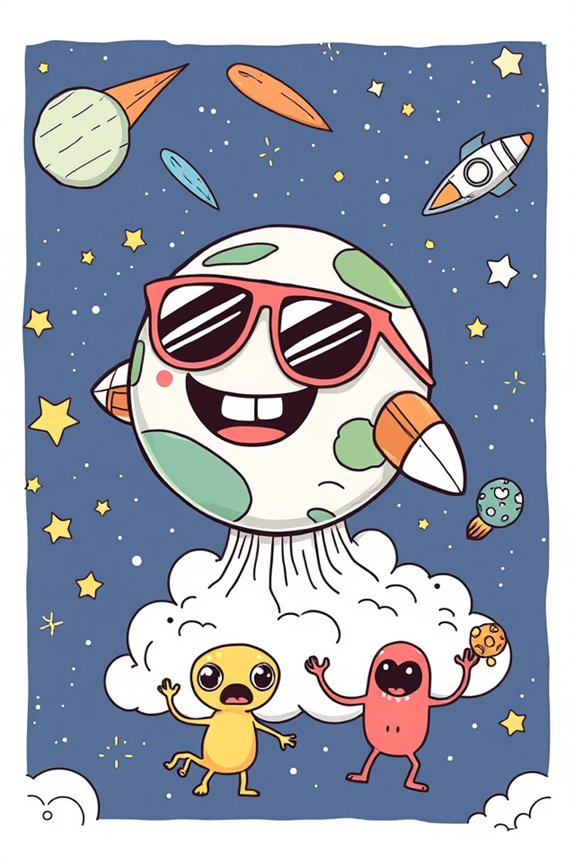 whimsical space doodle project