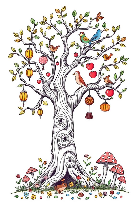 whimsical tree doodle project