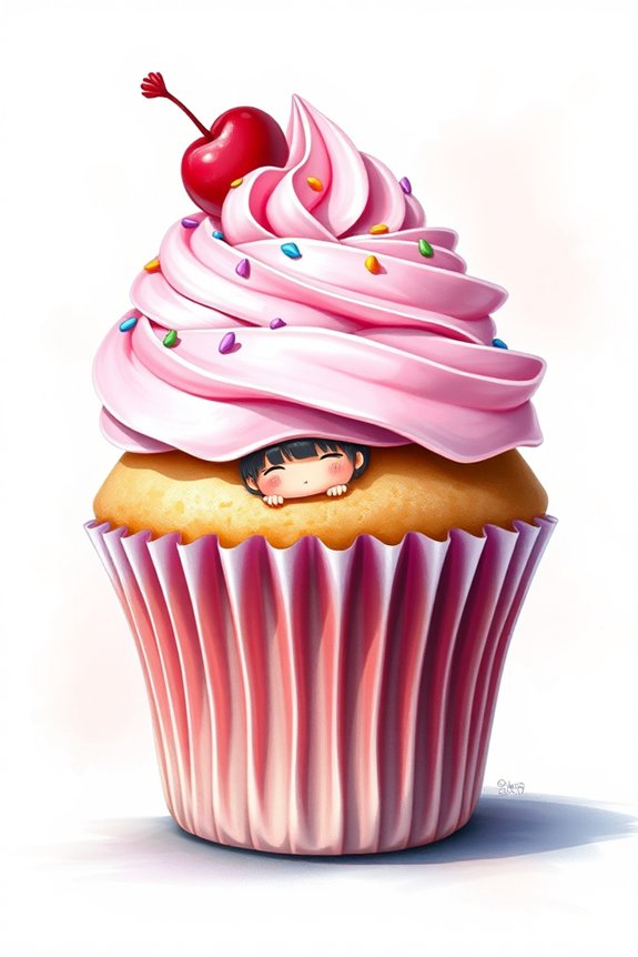 whimsical vibrant cupcake art