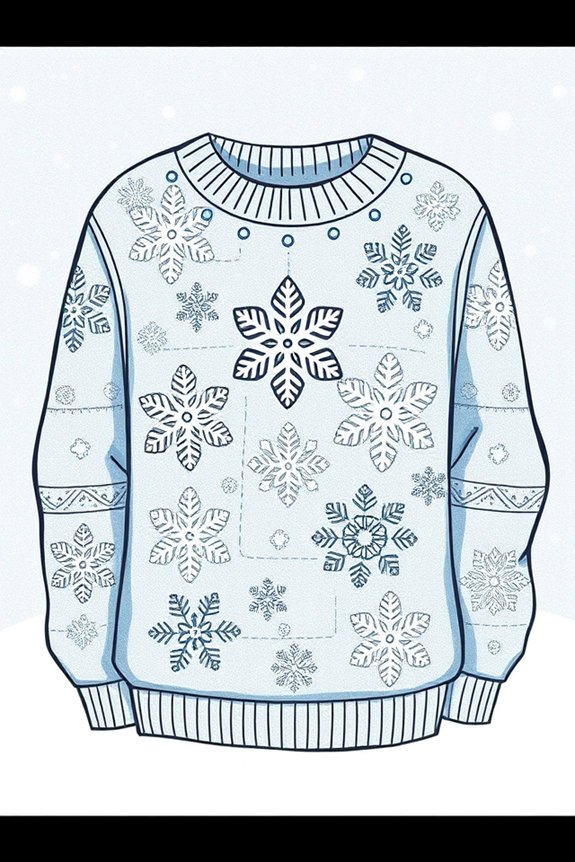 whimsical winter sweater design