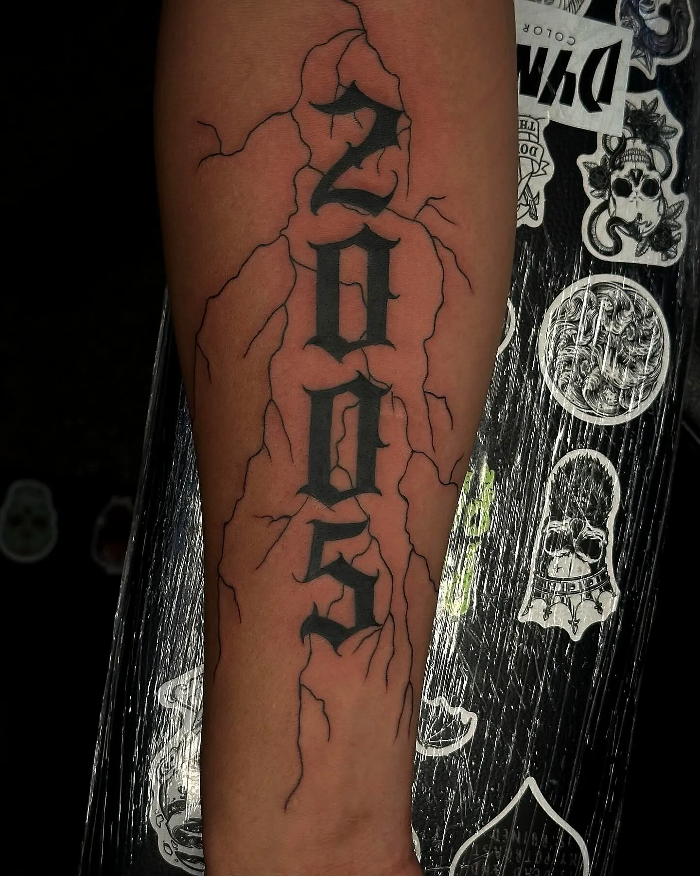 2005 Lightning Bolt Forearm Tattoo