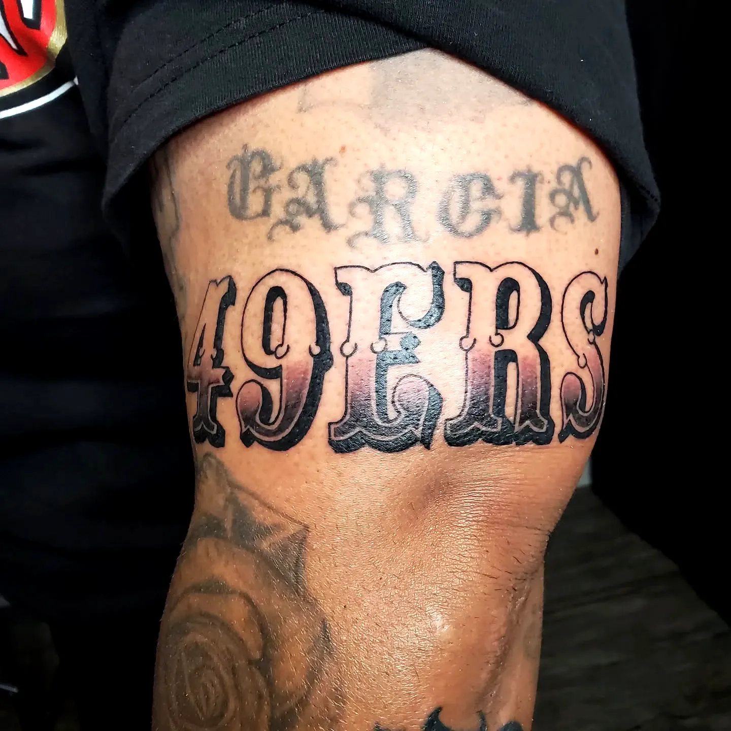49ERS Forearm Tattoo in Bold Black