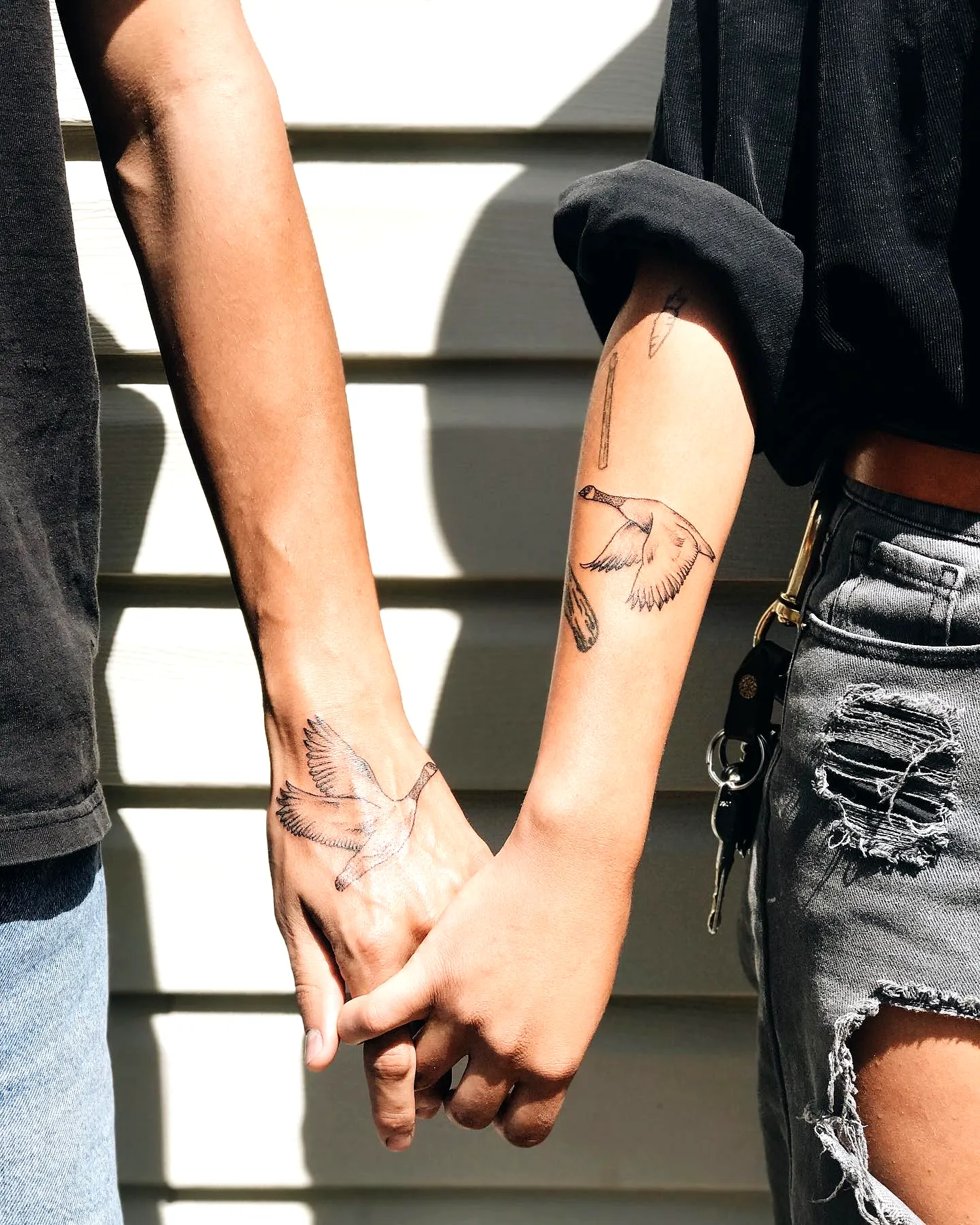 Abstract Birds Forearm Tattoos