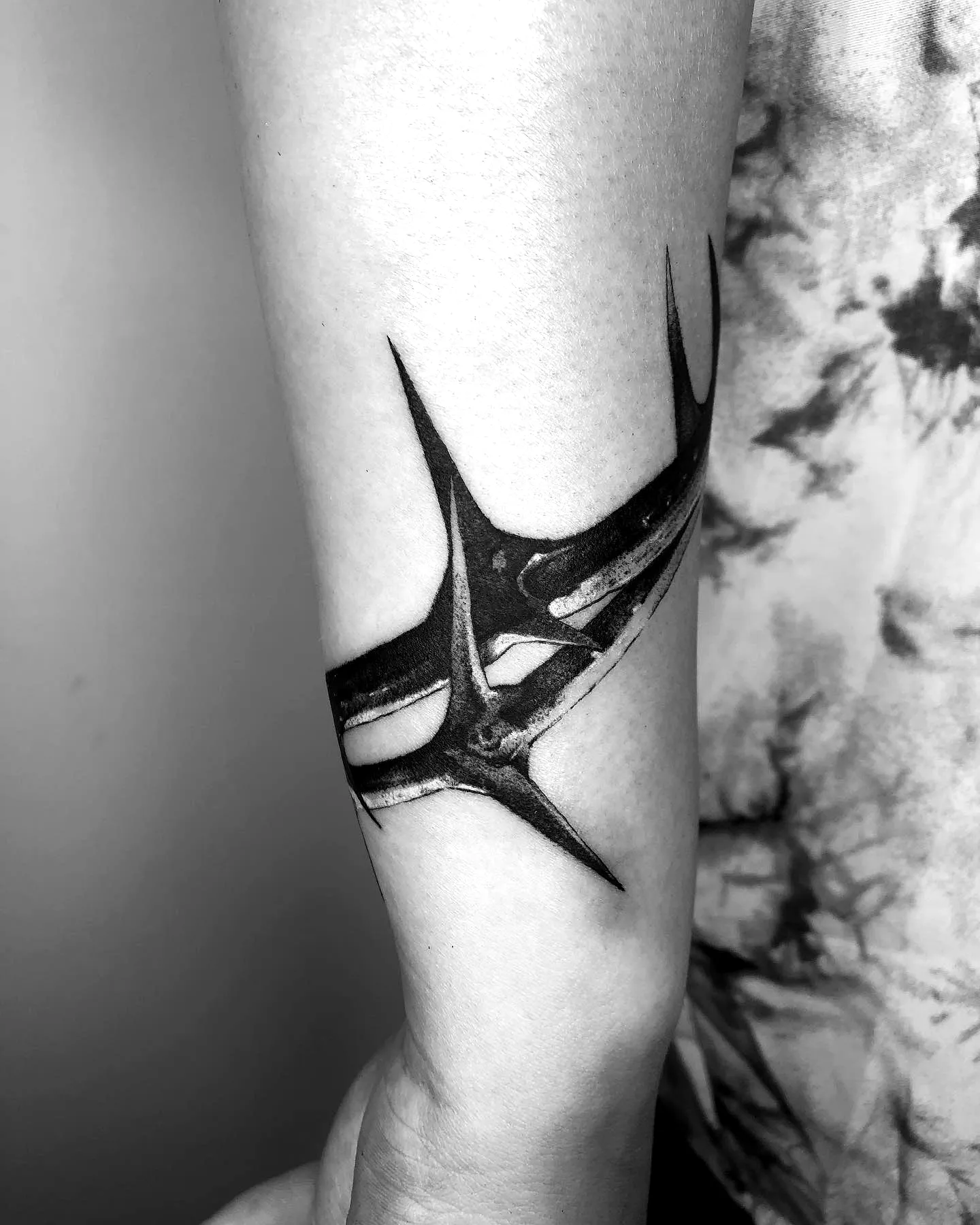 Abstract Thorn Forearm Tattoo