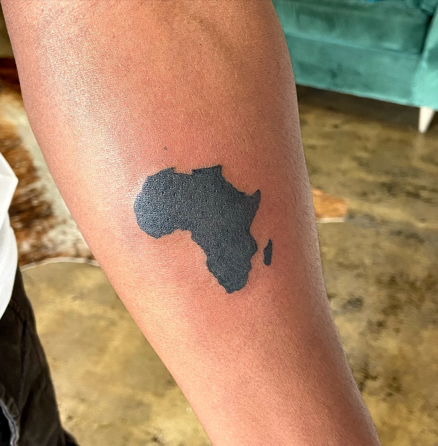 Africa Forearm Silhouette Tattoo