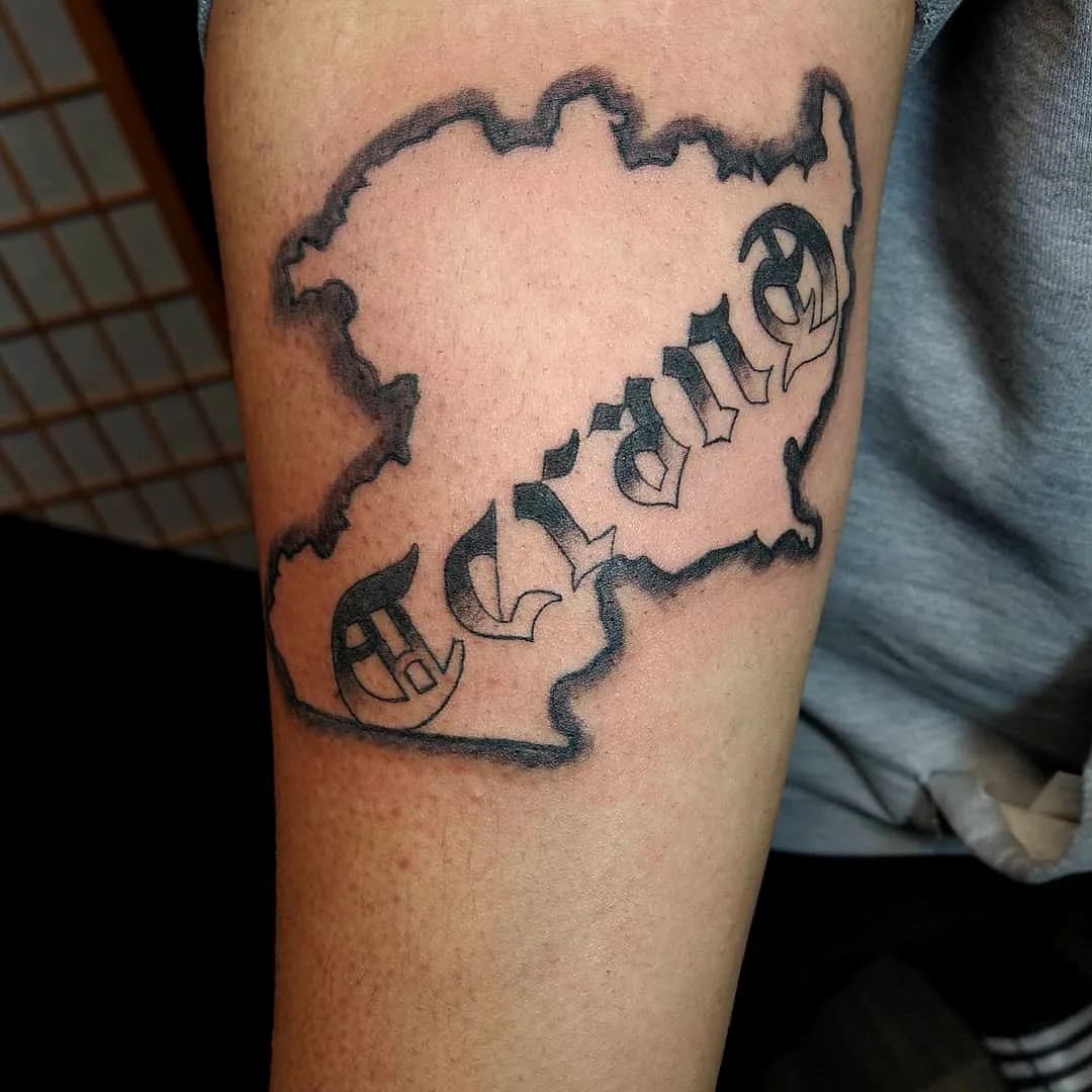 Alabama Map Forearm Tattoo Design
