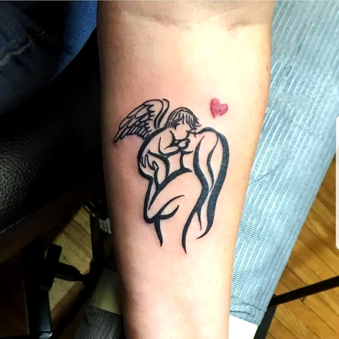 Angel Embrace Forearm Tattoo