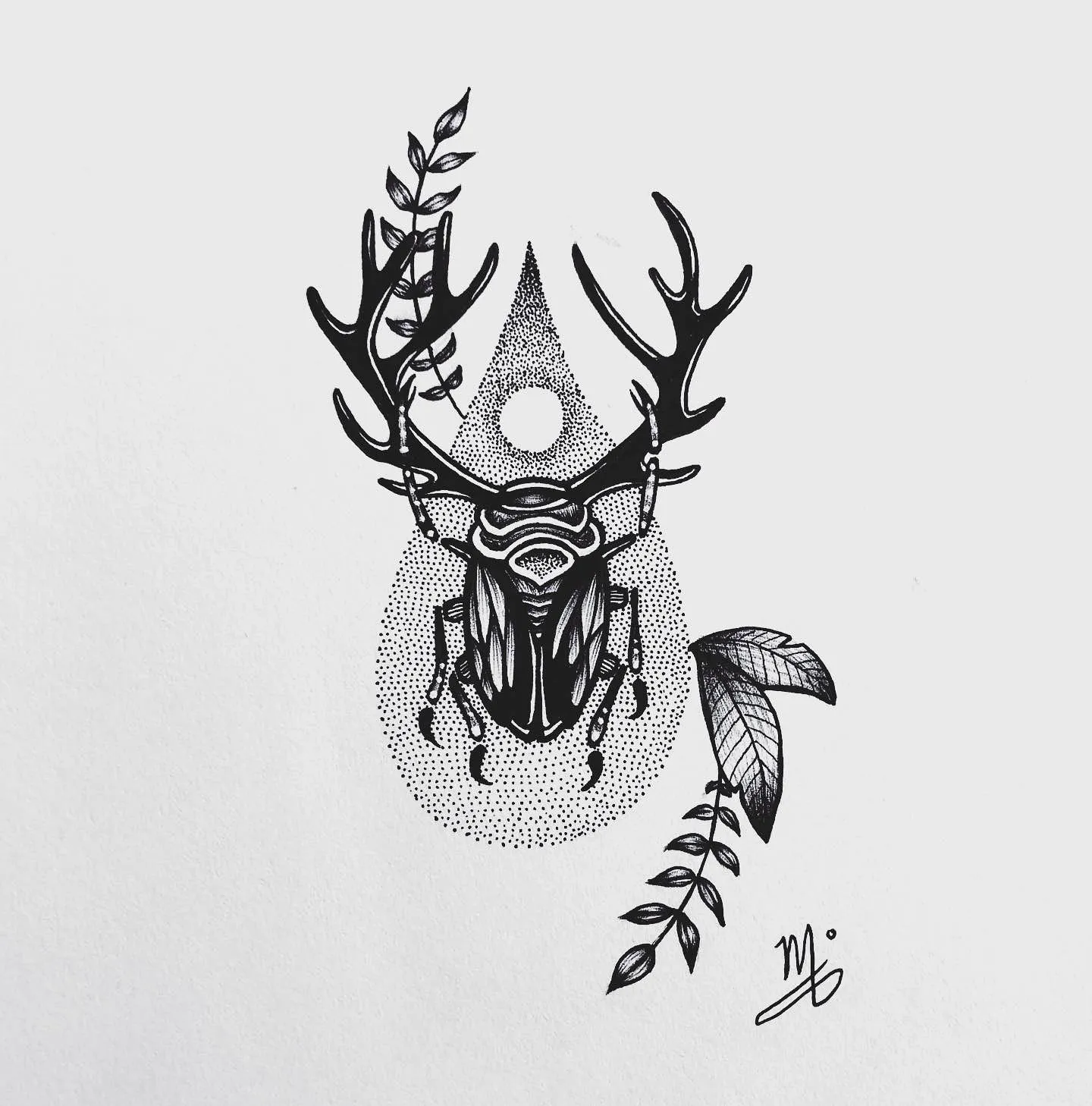 Beetle Leaf Tattoo on Arm