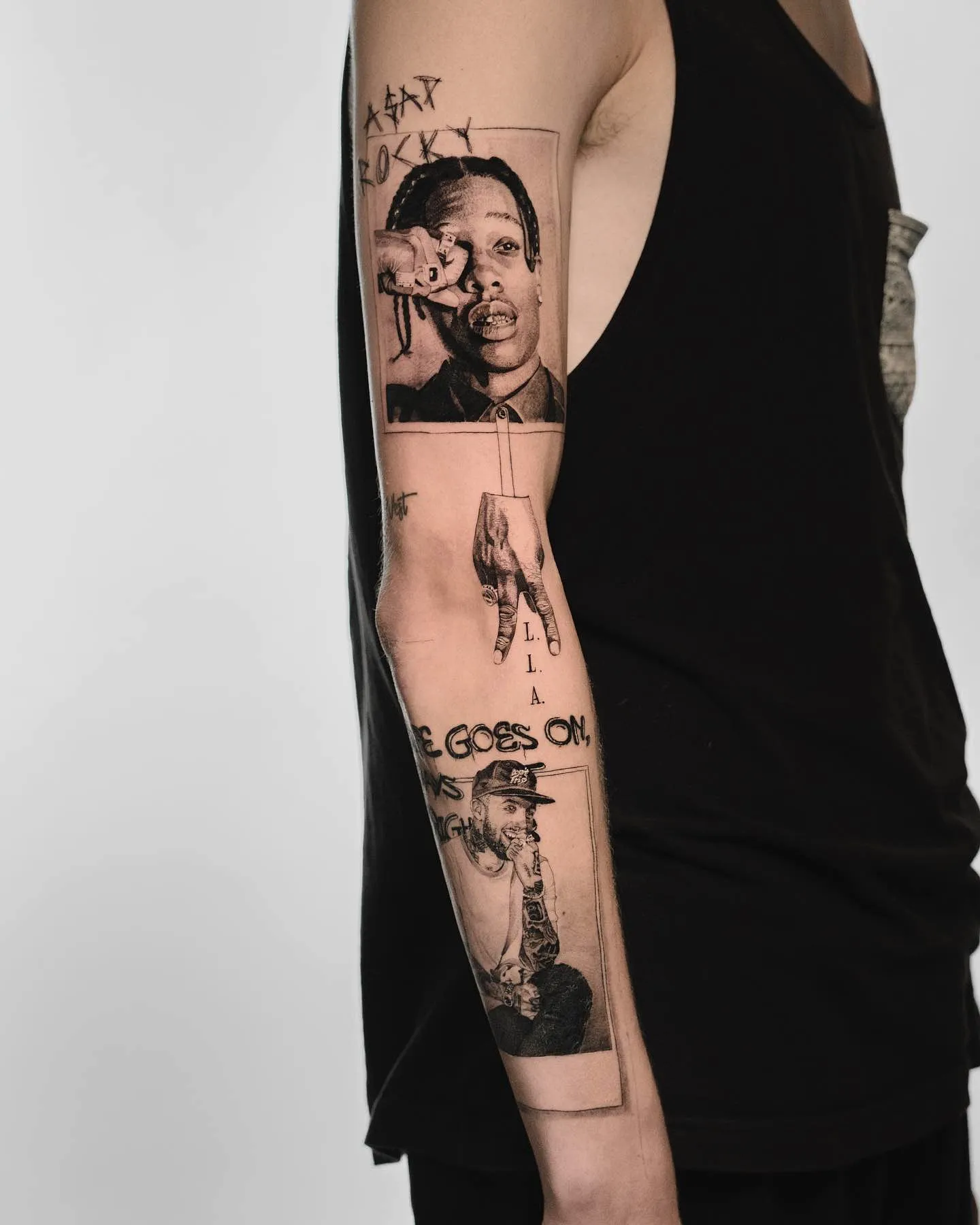 Black and White Forearm Tattoo Portraits