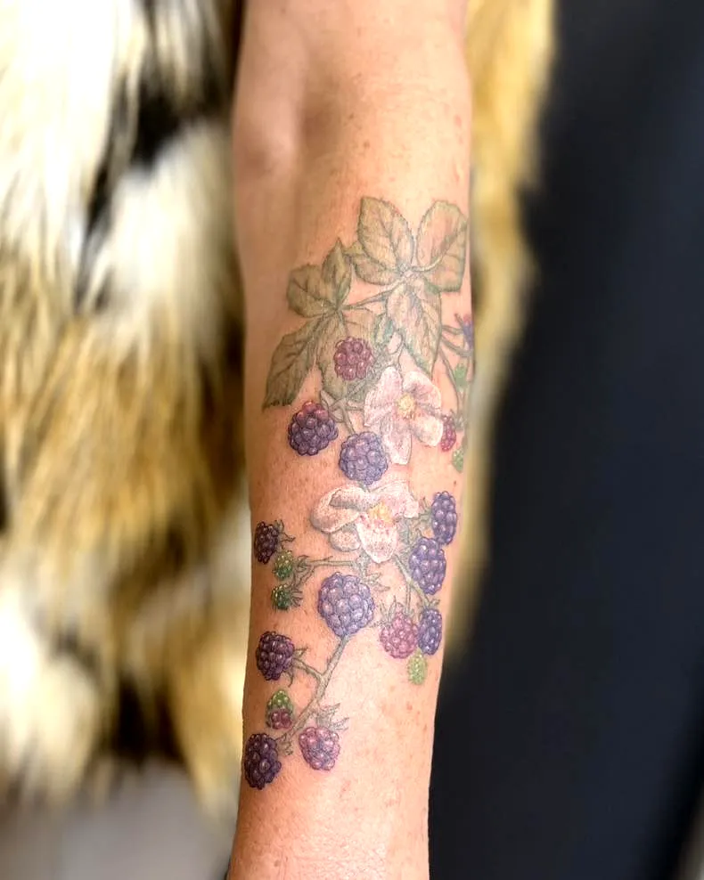 Blackberry Forearm Tattoo Design