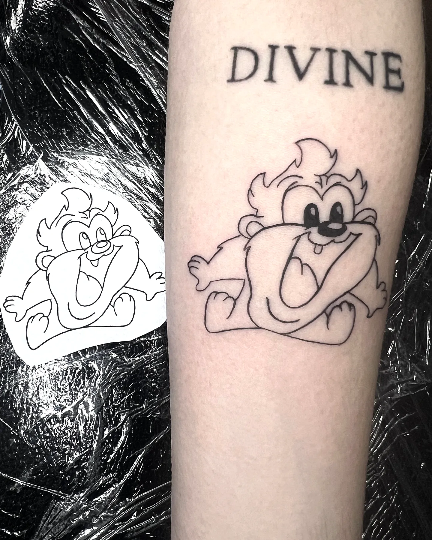 Cartoon Character Forearm Tattoo