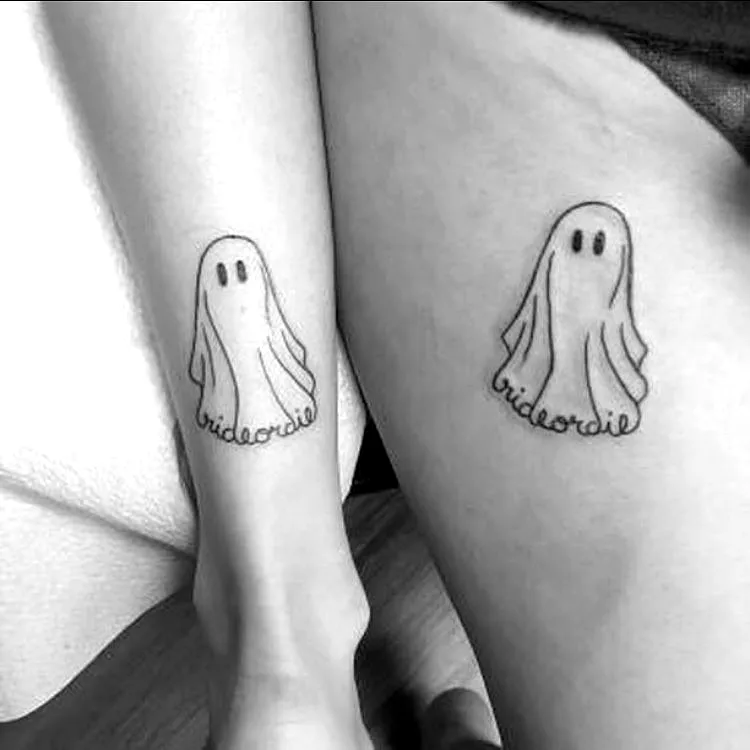 Cartoonish Ghost Forearm Tattoo