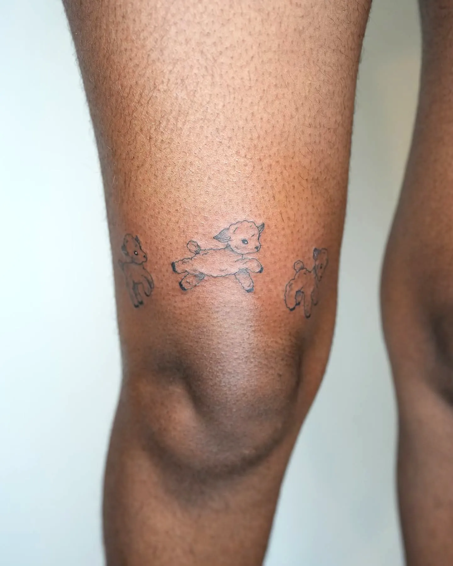 Cartoonish Teddy Bear Thigh Tattoo