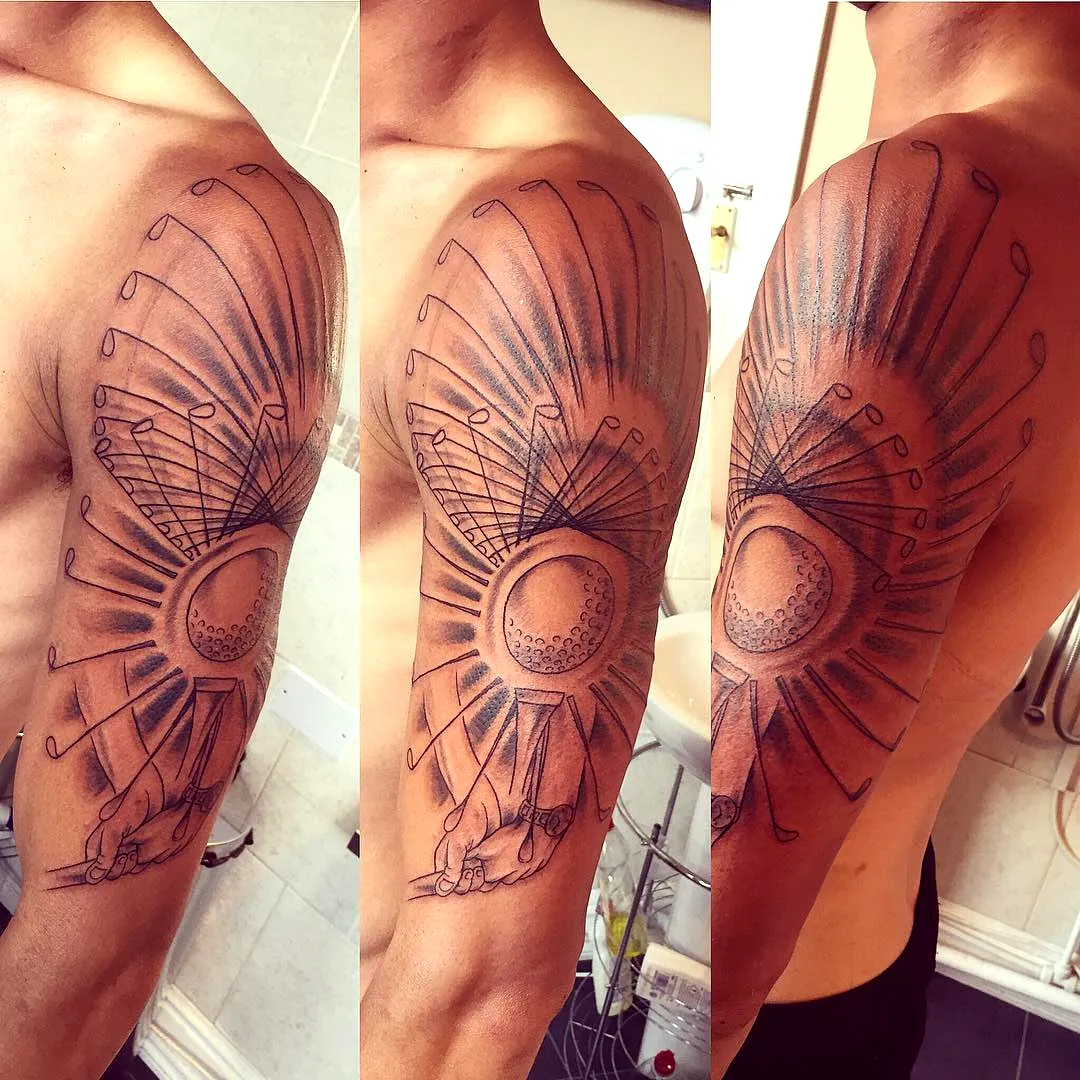 Celestial Sun Upper Arm Tattoo