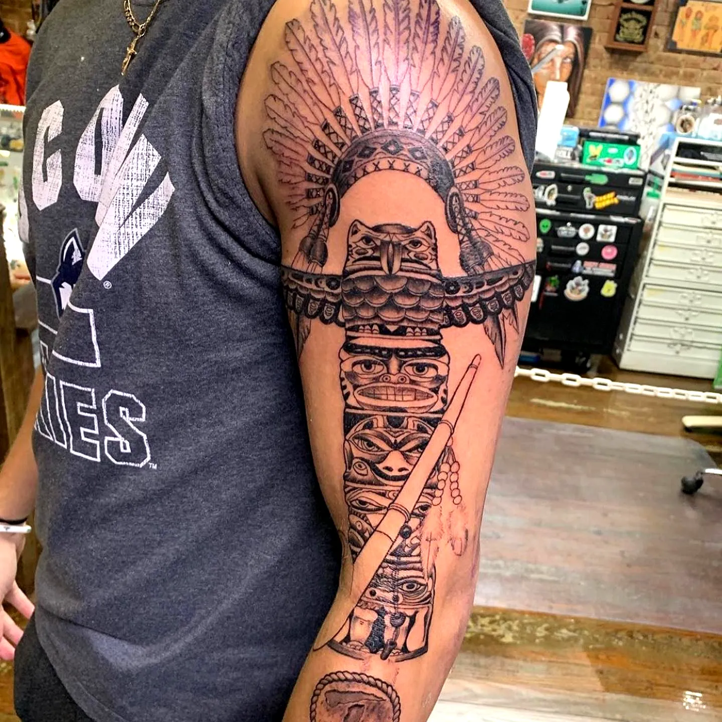 Cherokee Totem Pole Arm Tattoo