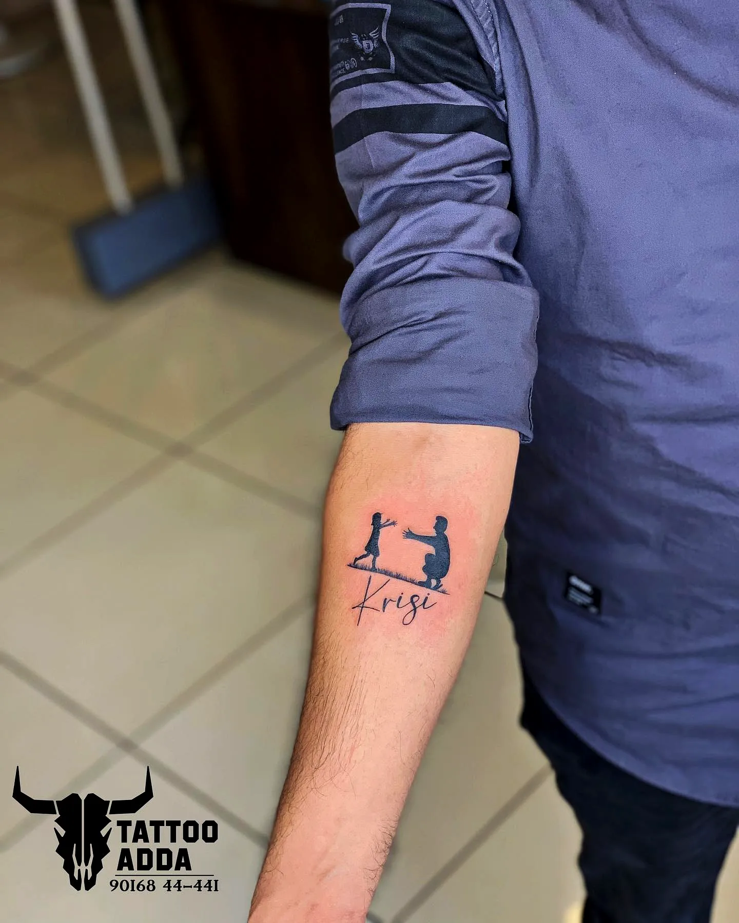 Child Leash Forearm Tattoo