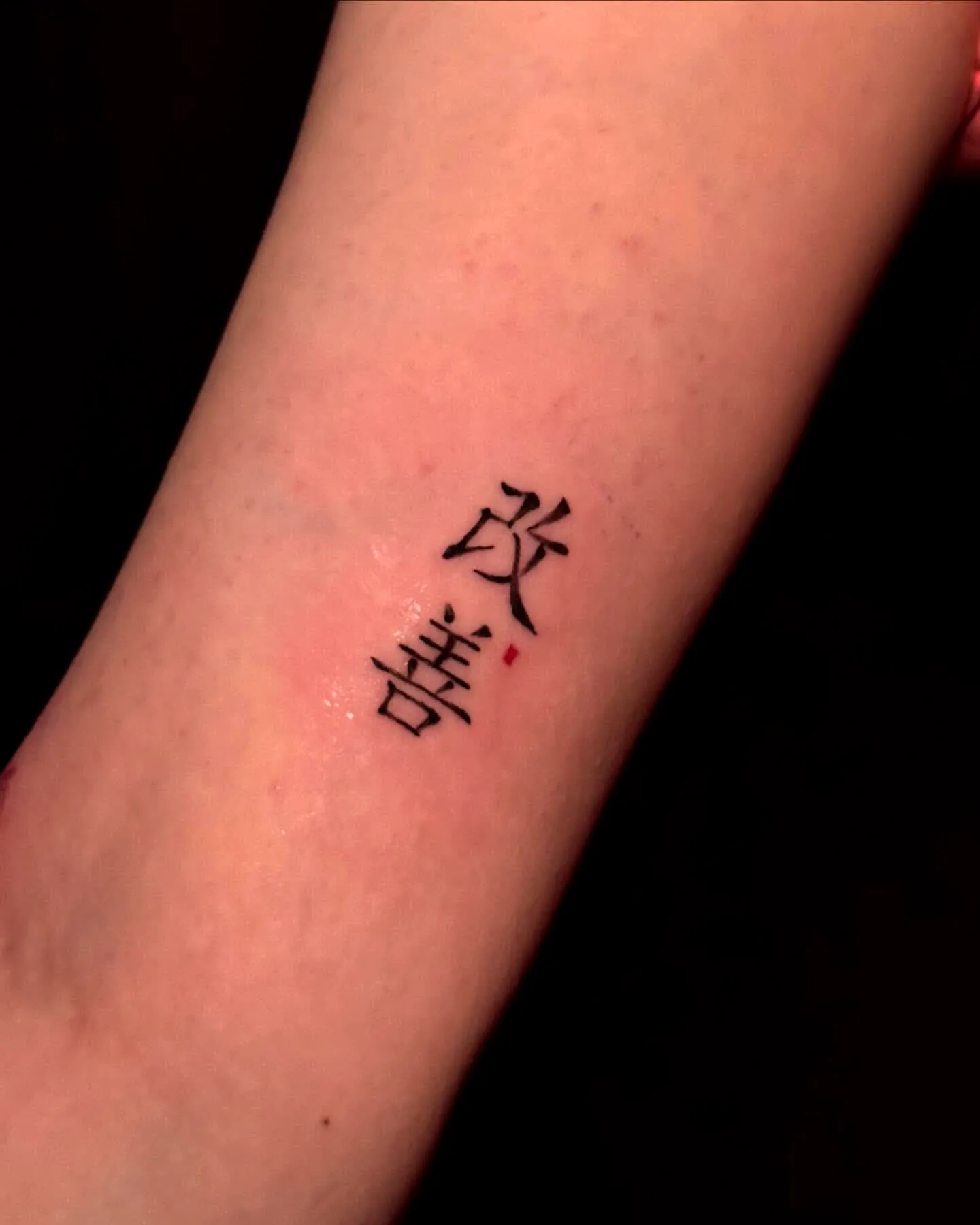 Chinese Characters Forearm Tattoo