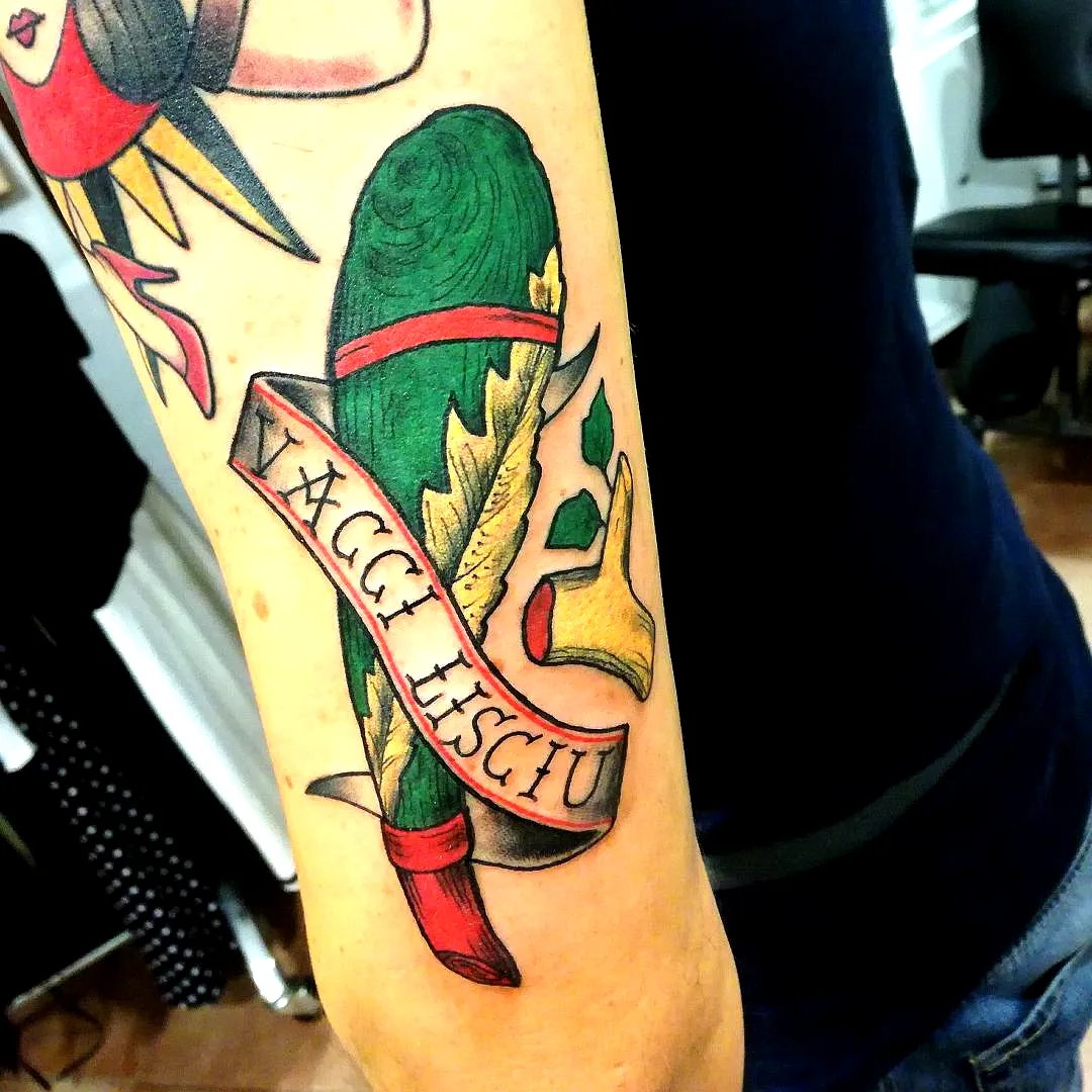 Colorful Chili Pepper Forearm Tattoo