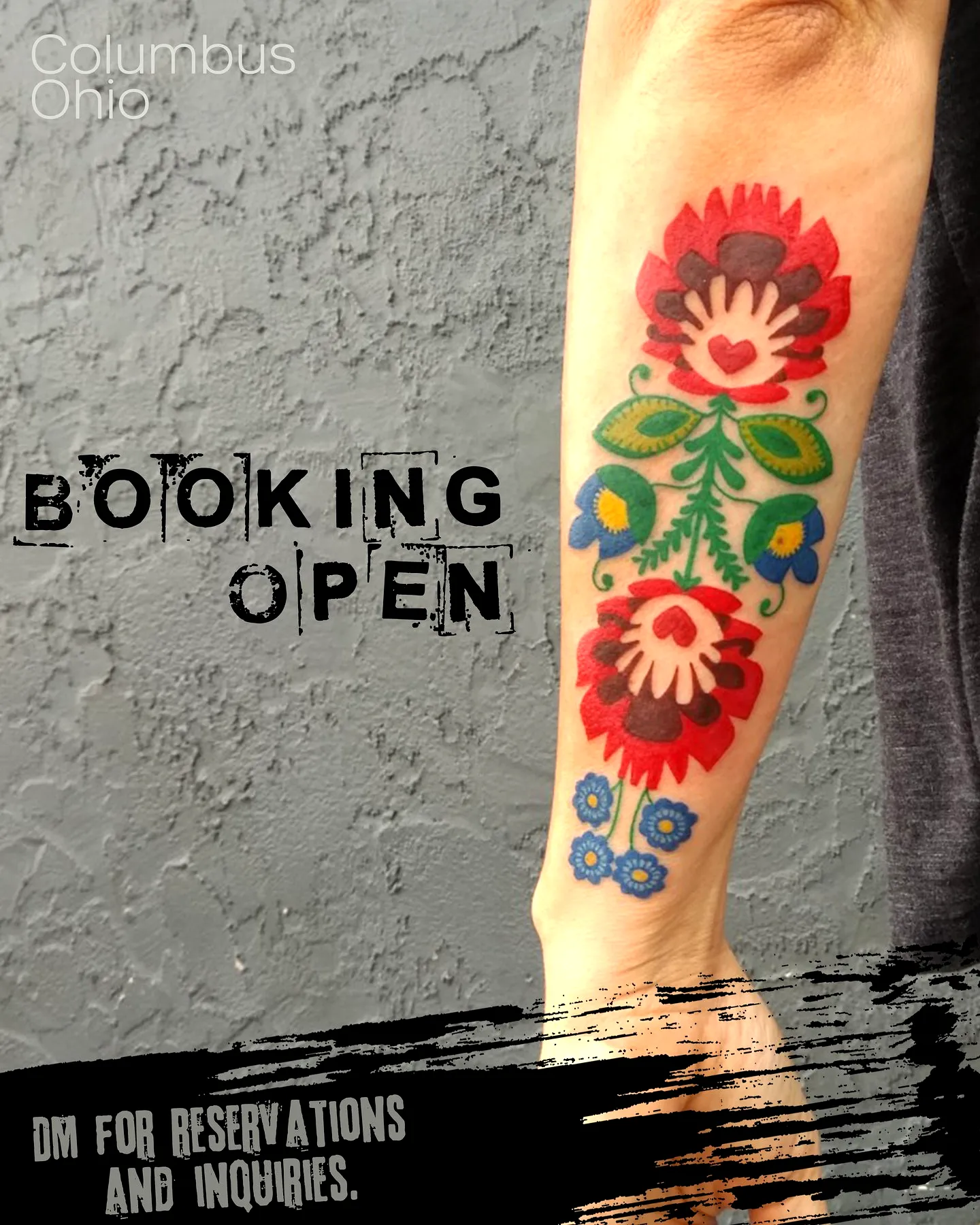 Colorful Floral Forearm Tattoo