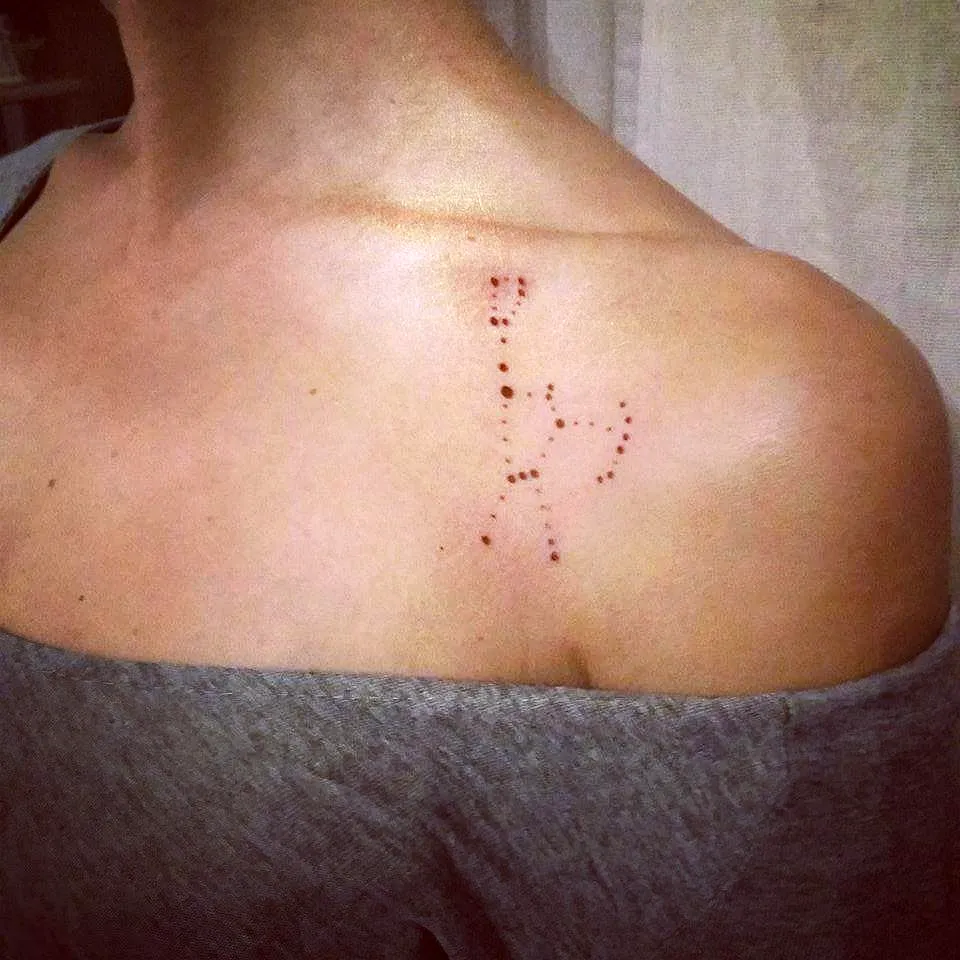 Constellation Collarbone Tattoo Design