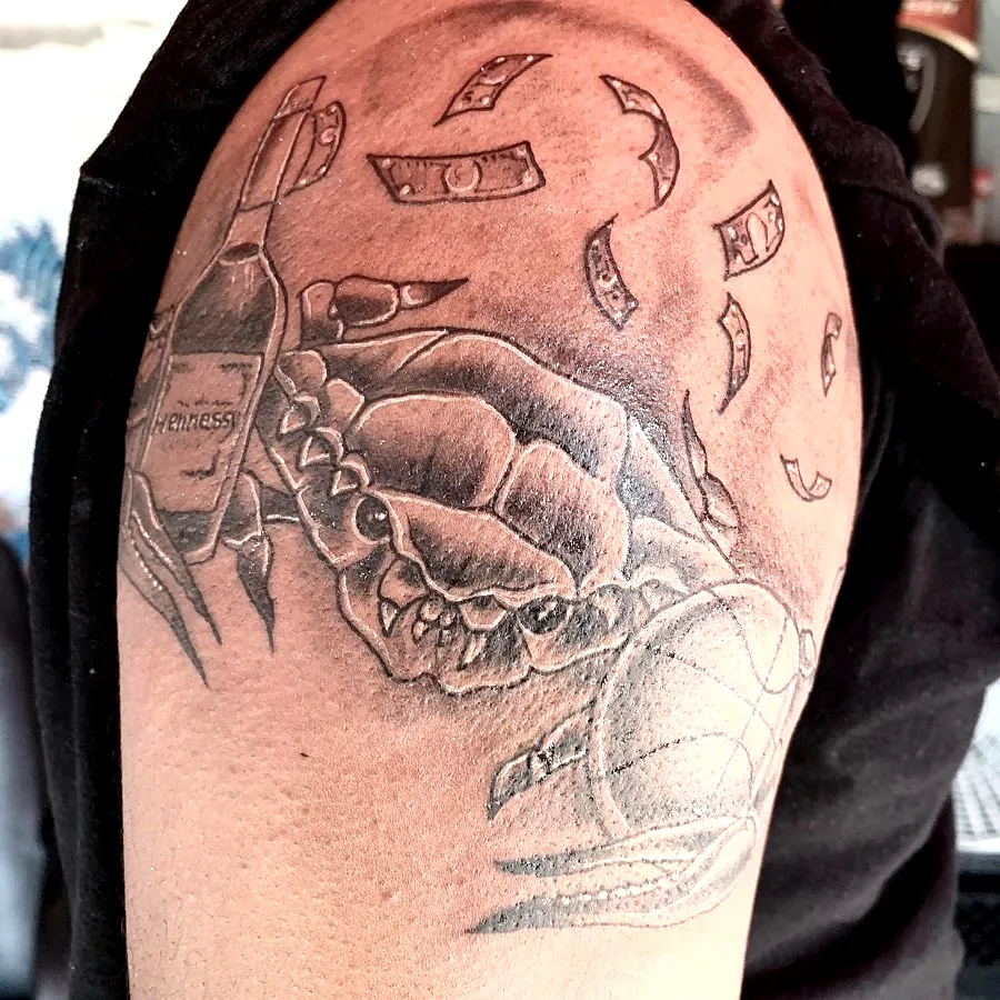 Crab Claw Upper Arm Tattoo Design