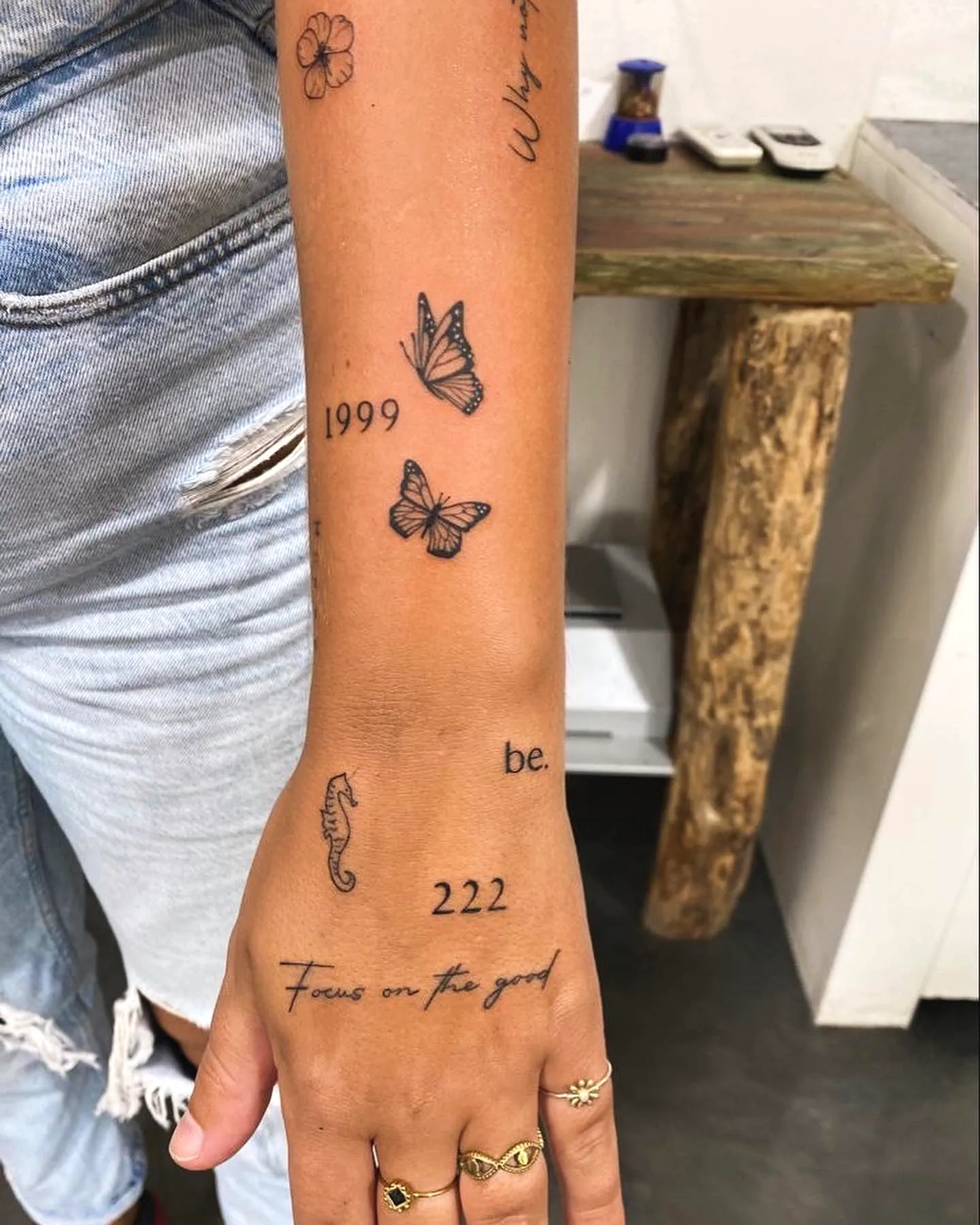 Cute Forearm Tattoo Designs in Black Ink