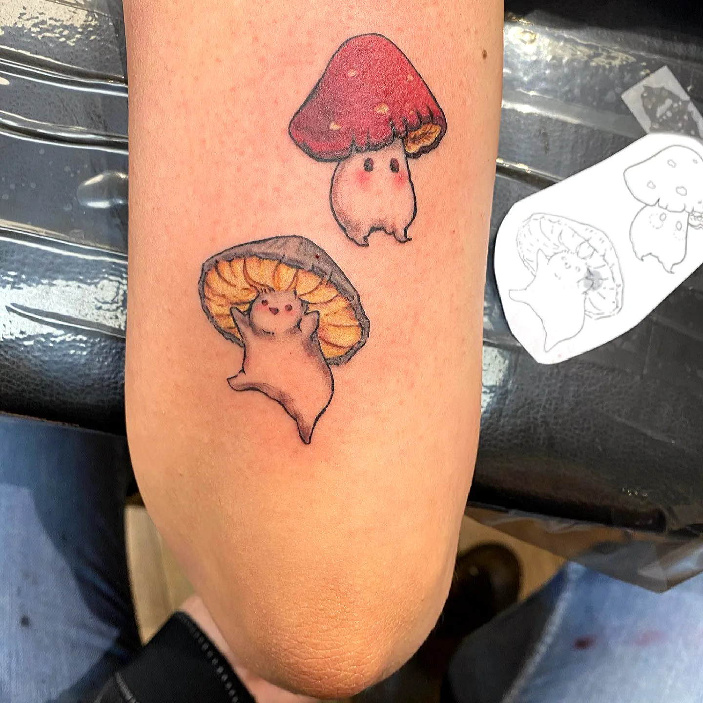 Cute Mushroom Forearm Tattoo