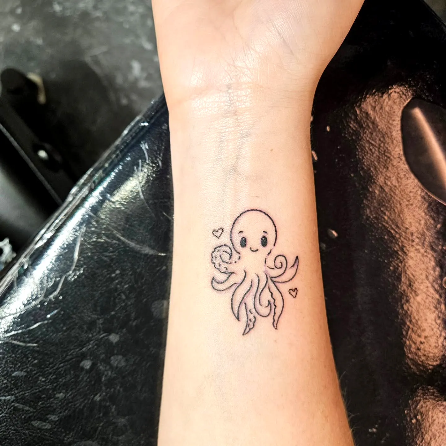 Cute Octopus Inner Wrist Tattoo