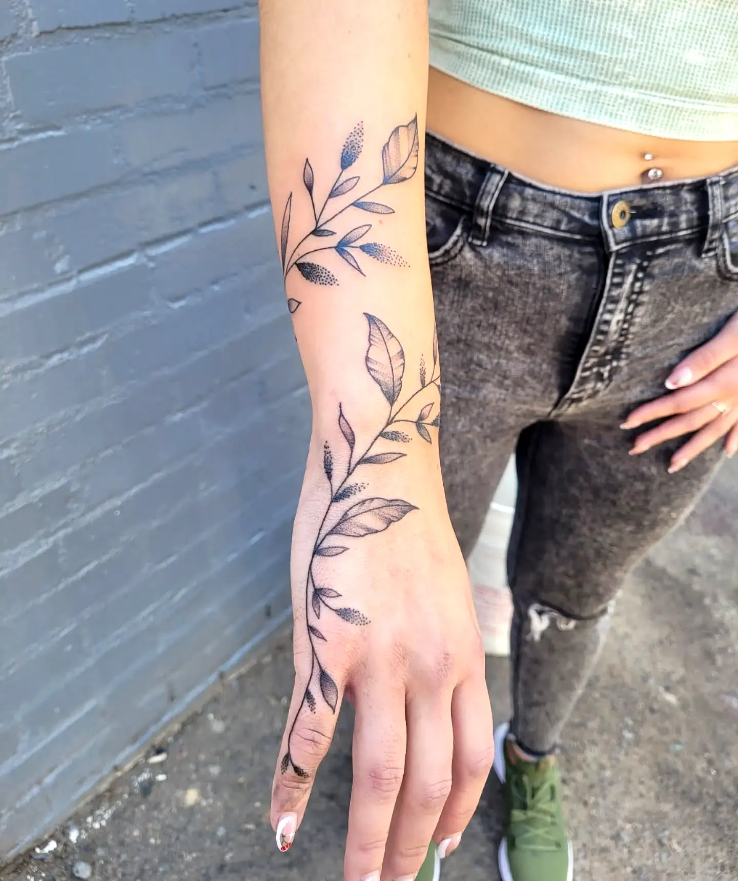Delicate Vines Forearm Tattoo