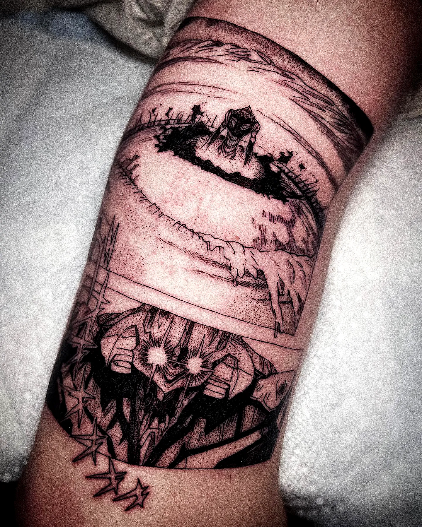 Dramatic Waves Forearm Tattoo