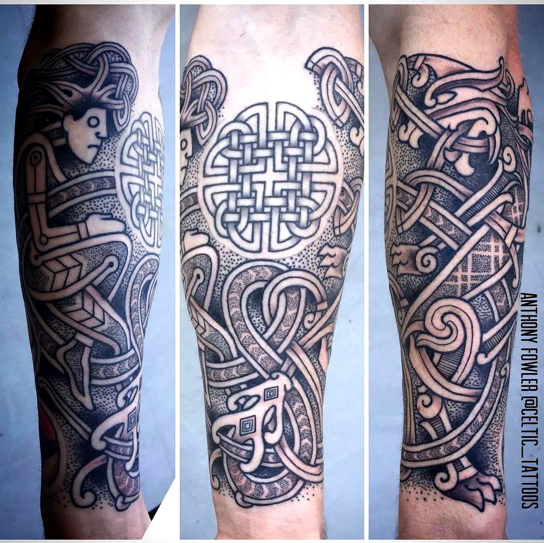 Dynamic Figure Forearm Tattoo