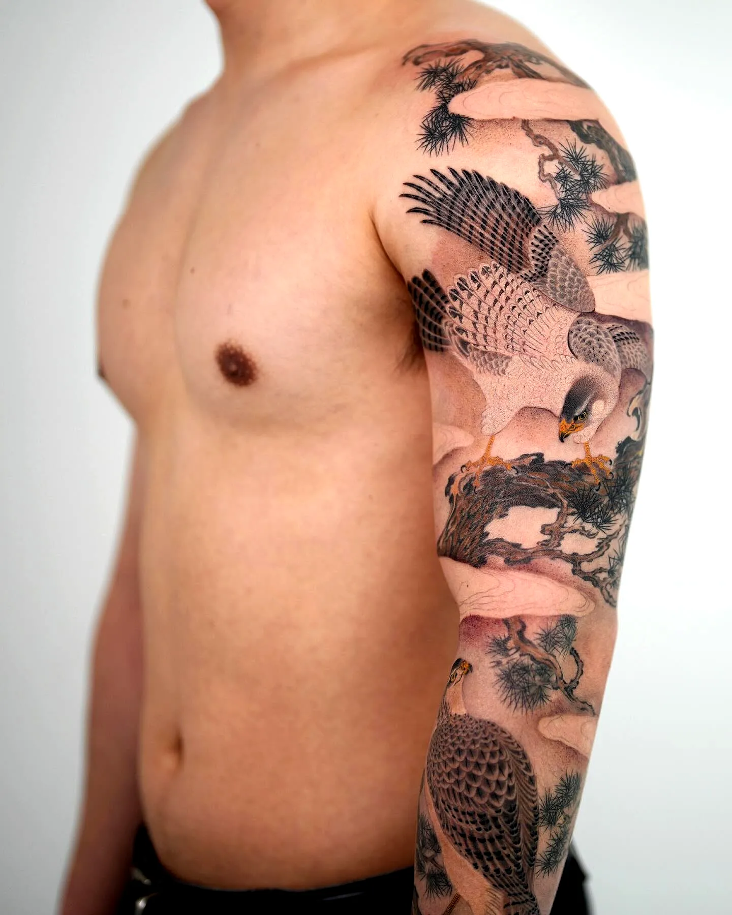 Eagle Arm Tattoo in Black and Gray