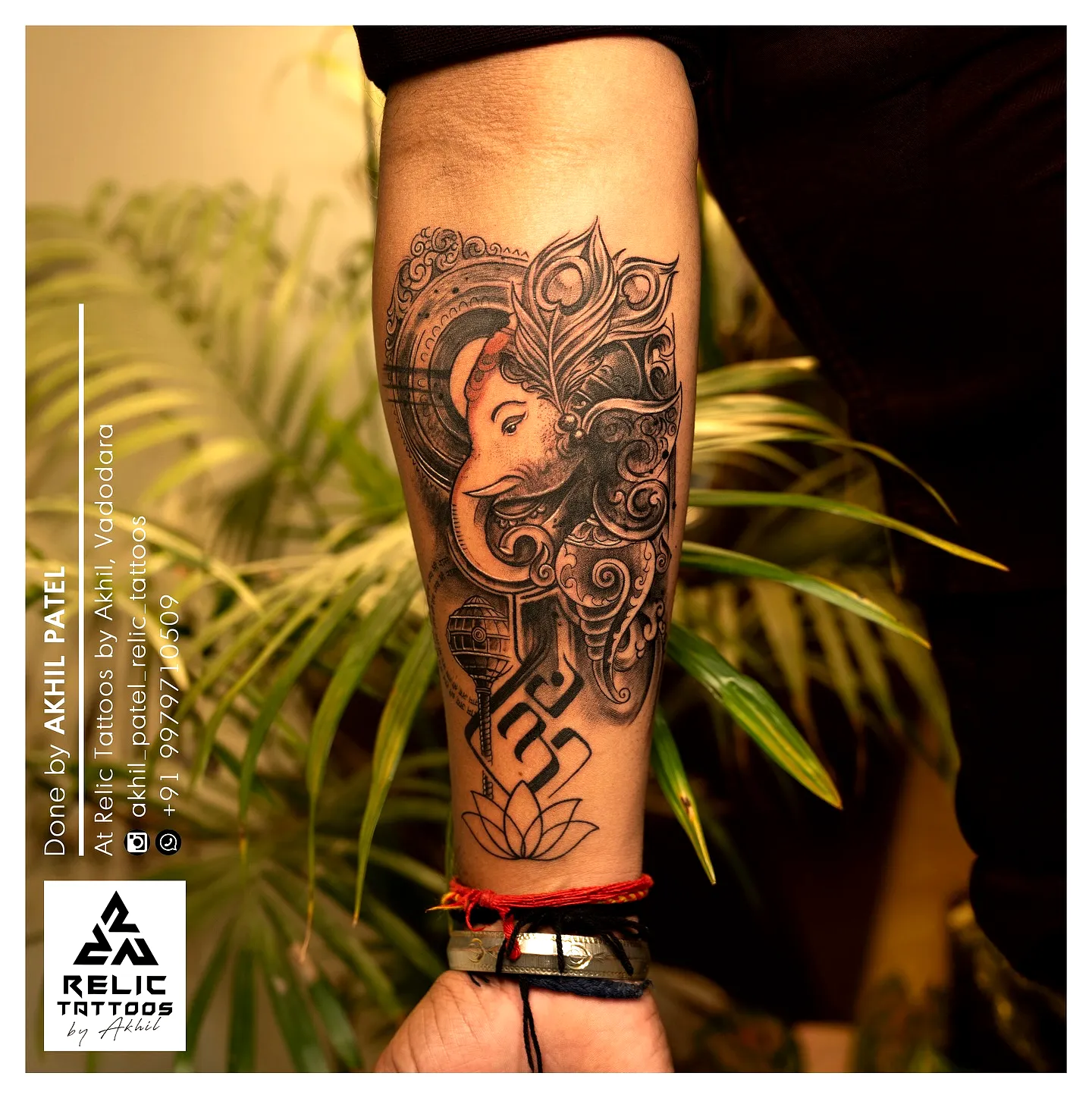 Elephant Forearm Tattoo in Black and Grey