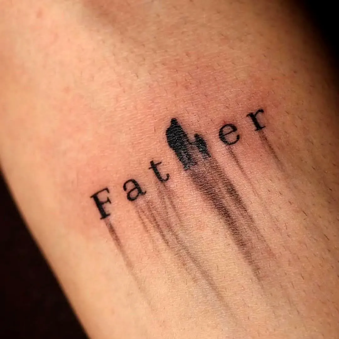 Father Forearm Tattoo with Gradient Effect
