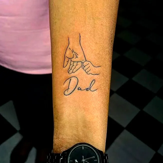 Father Hands Forearm Tattoo