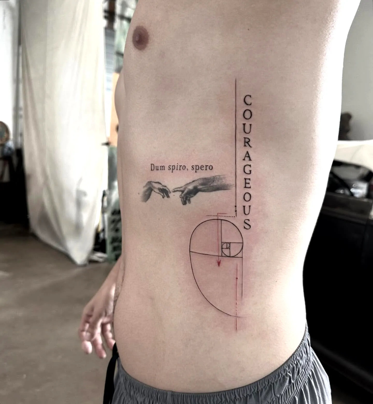 Fibonacci Courageous Torso Tattoo