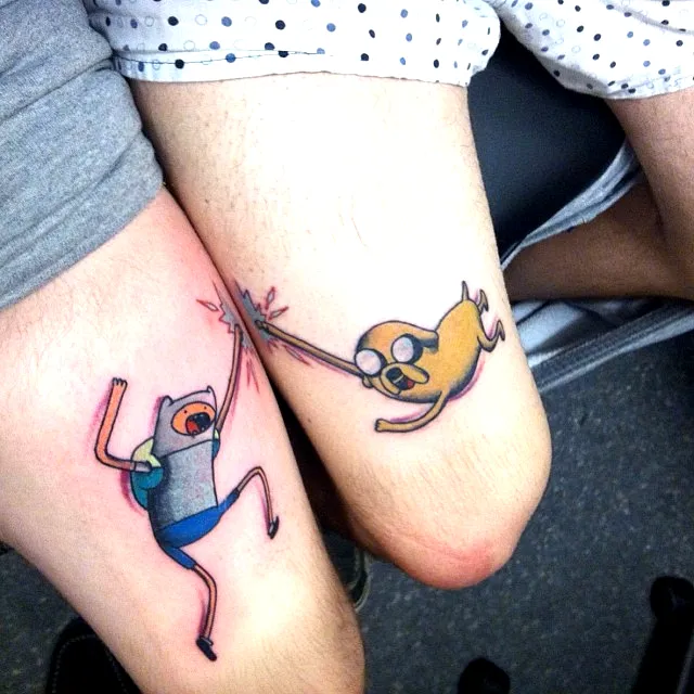 Finn and Jake Thigh Tattoo Adventure Time