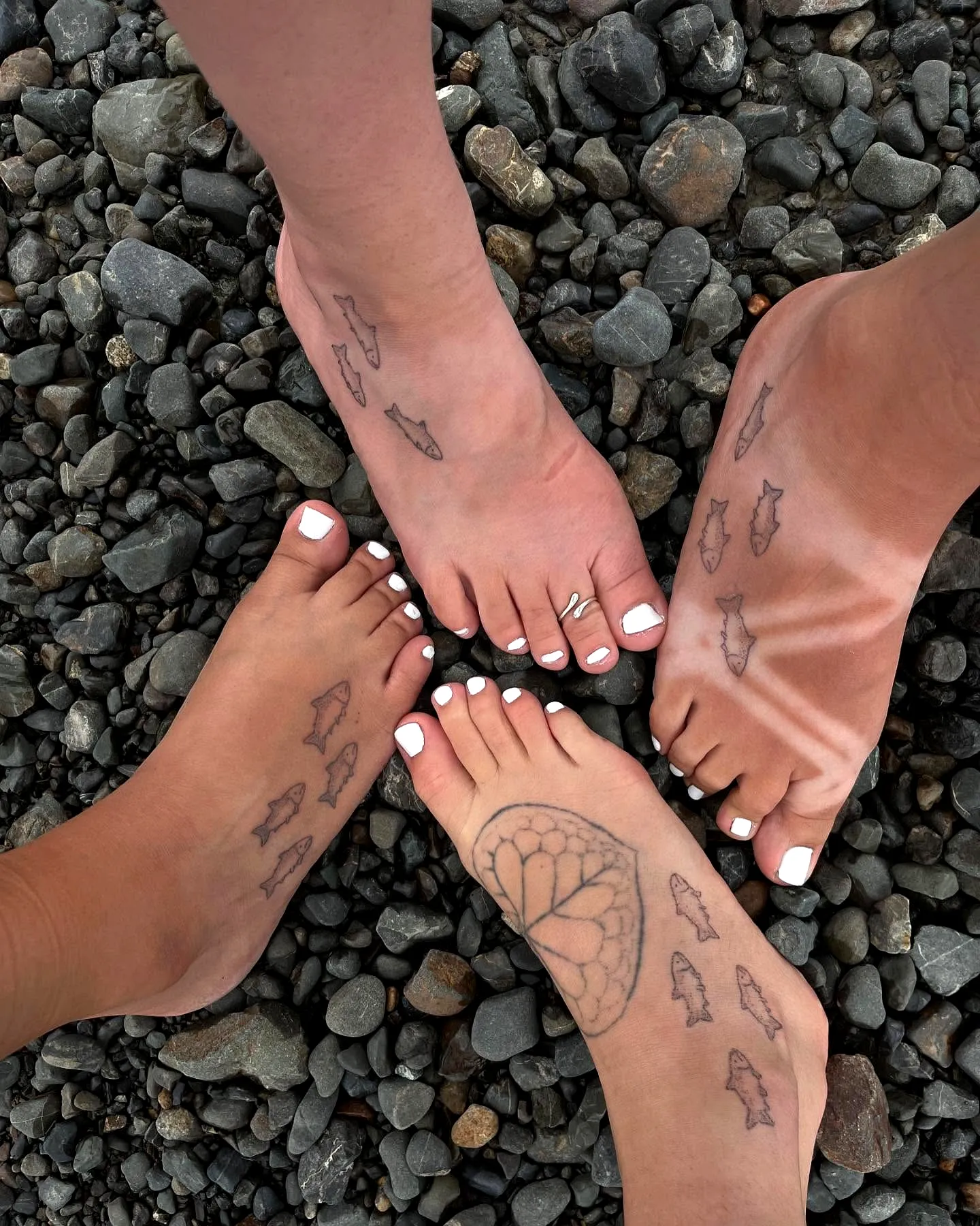 Fish Ankle Tattoos with Mandala Design