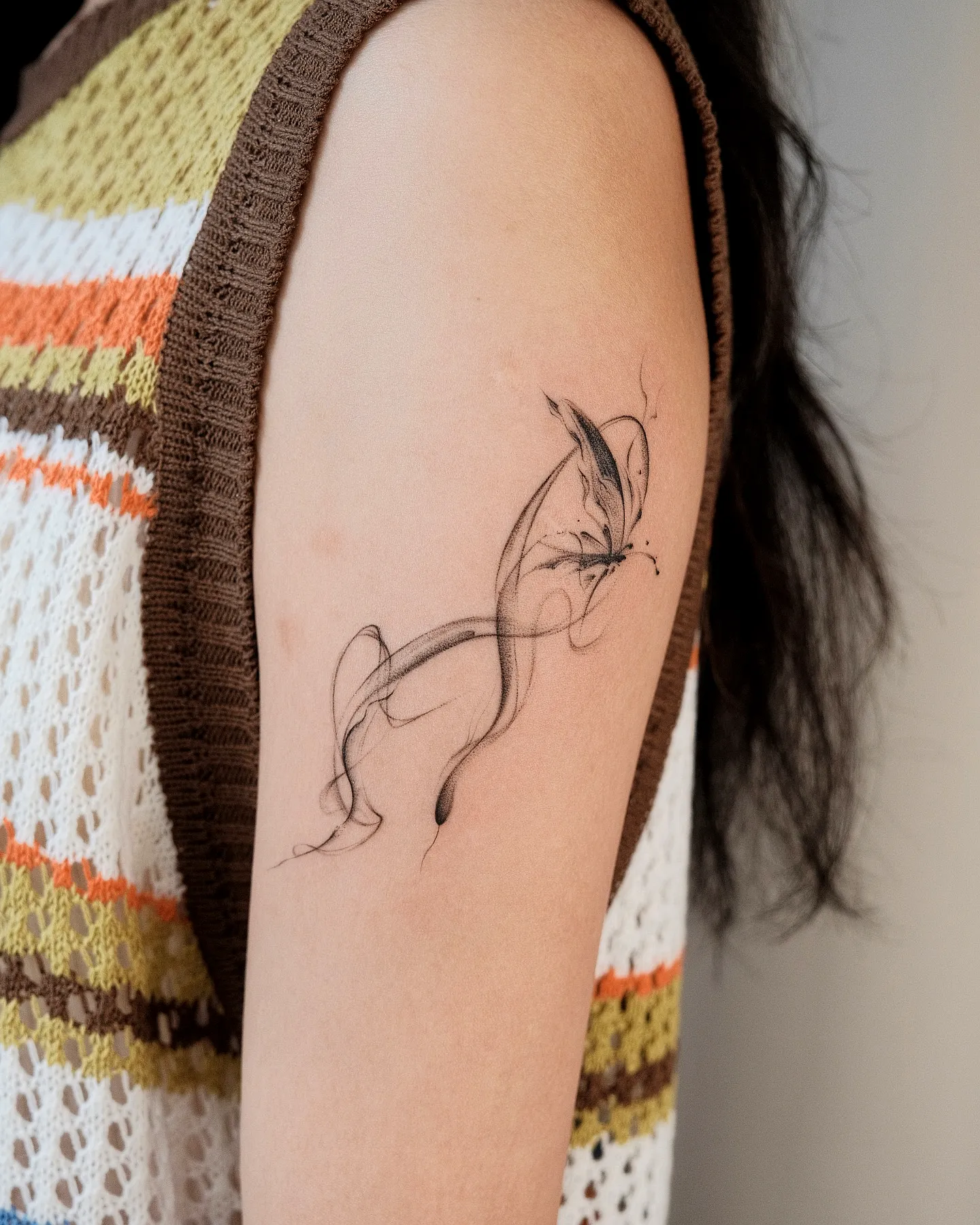 Fish Upper Arm Tattoo - Minimalistic Design