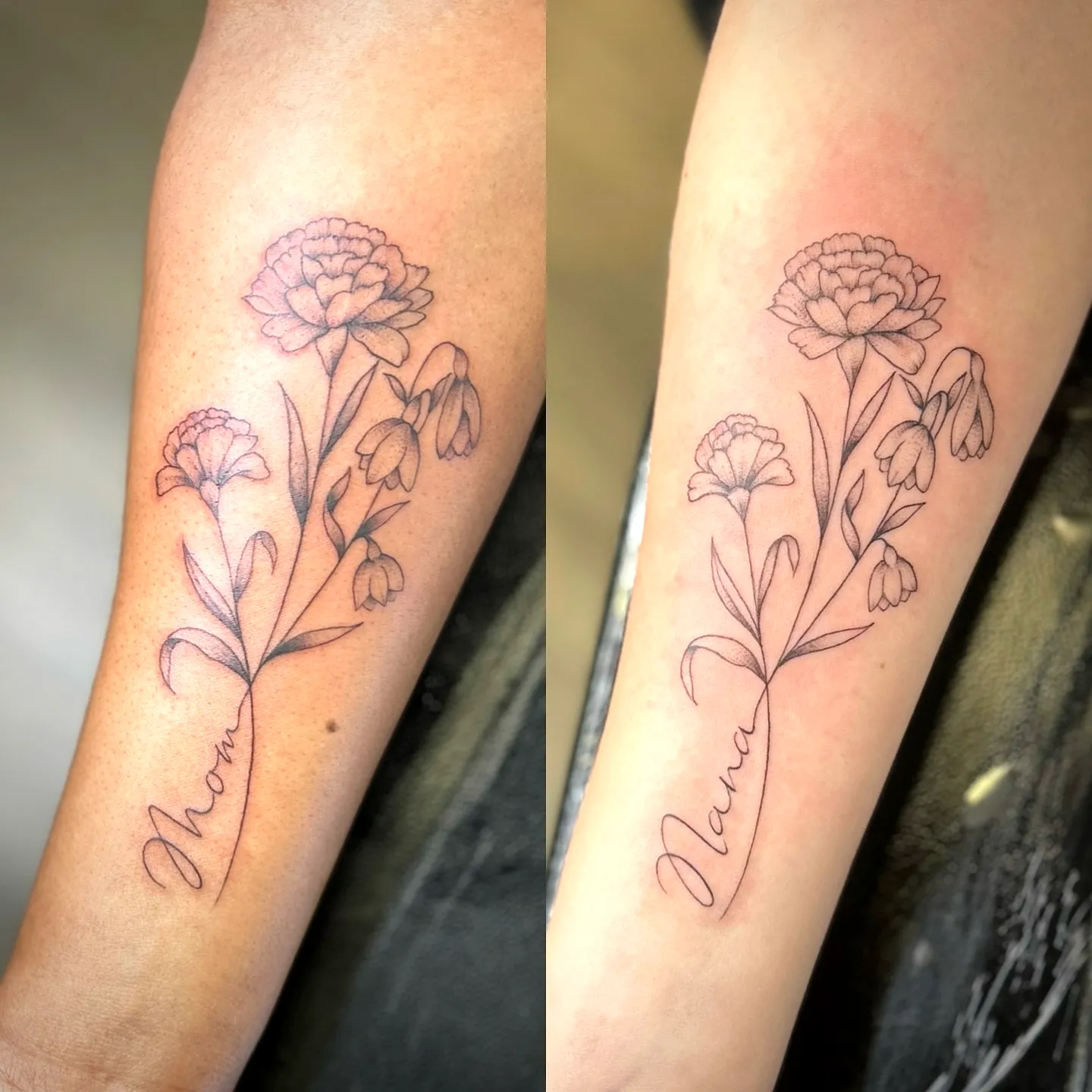 Floral Forearm Tattoo Elegant Marigolds