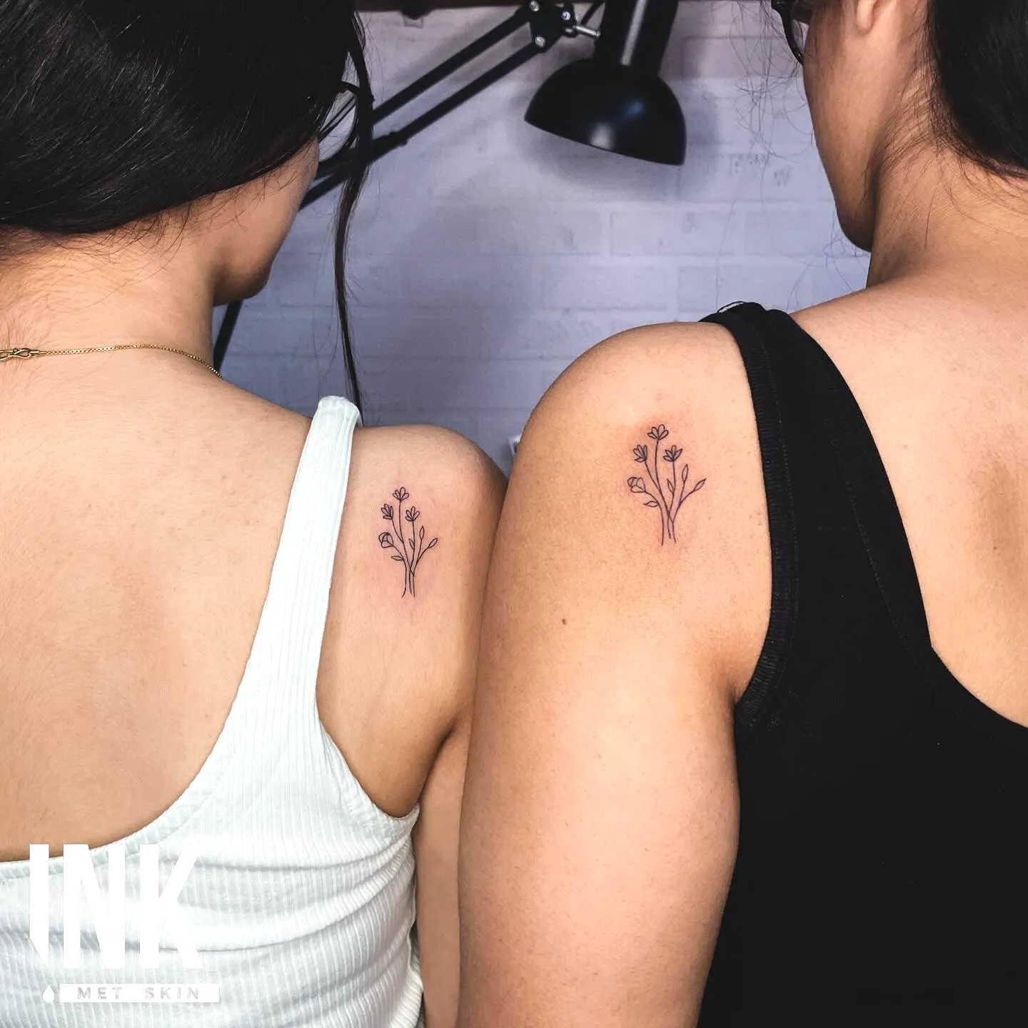 Floral Upper Arm Soulmates Tattoo